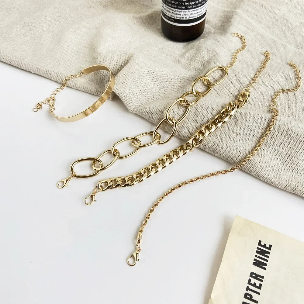 Gold Plated Bohemian Bracelet Set For Women