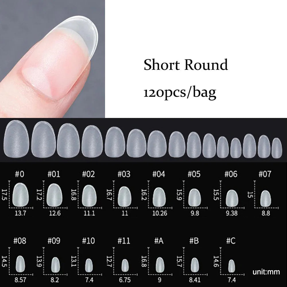 120pcs Transparent Press on Nails