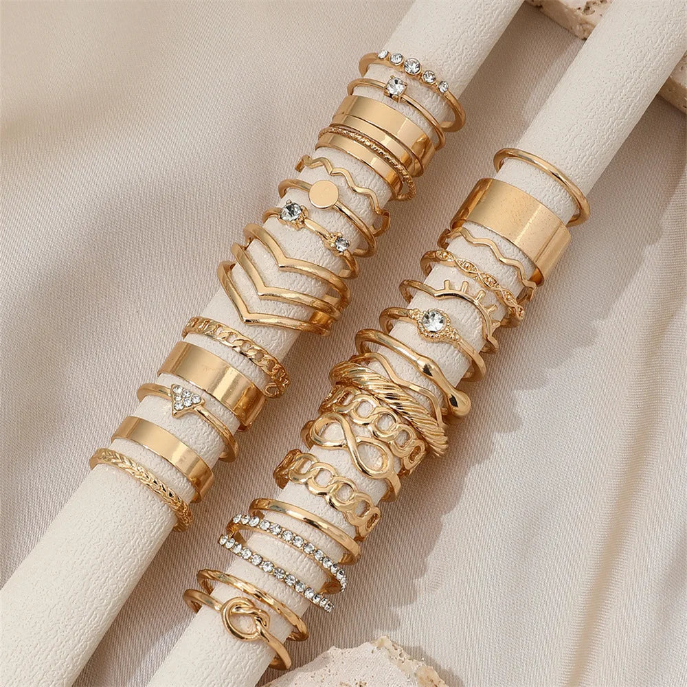 Bohemian Geometric Knuckle Rings Set For Women/Girls