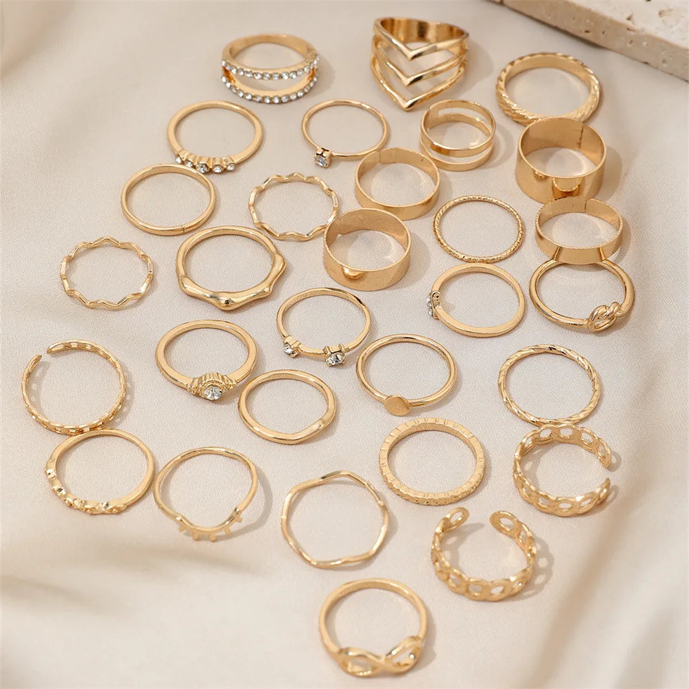 Bohemian Geometric Knuckle Rings Set For Women/Girls