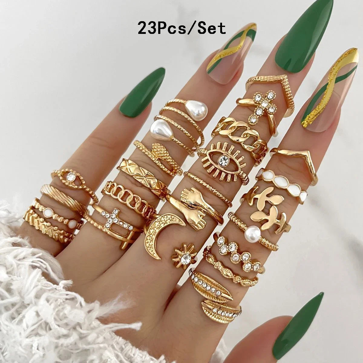 Bohemian Geometric Knuckle Rings Set For Women/Girls