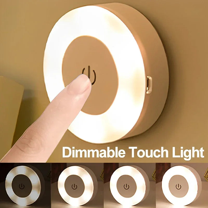 Round Mini LED Light With Touch Sensor/Magnetic Base