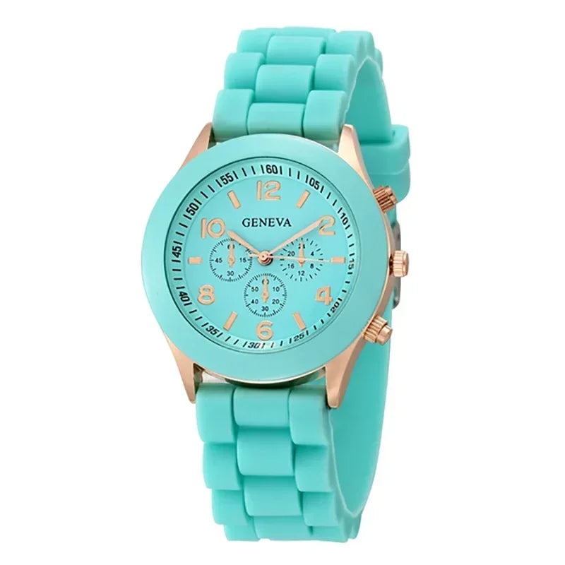 Silicone Strap Quartz Wrist Watch For Woman