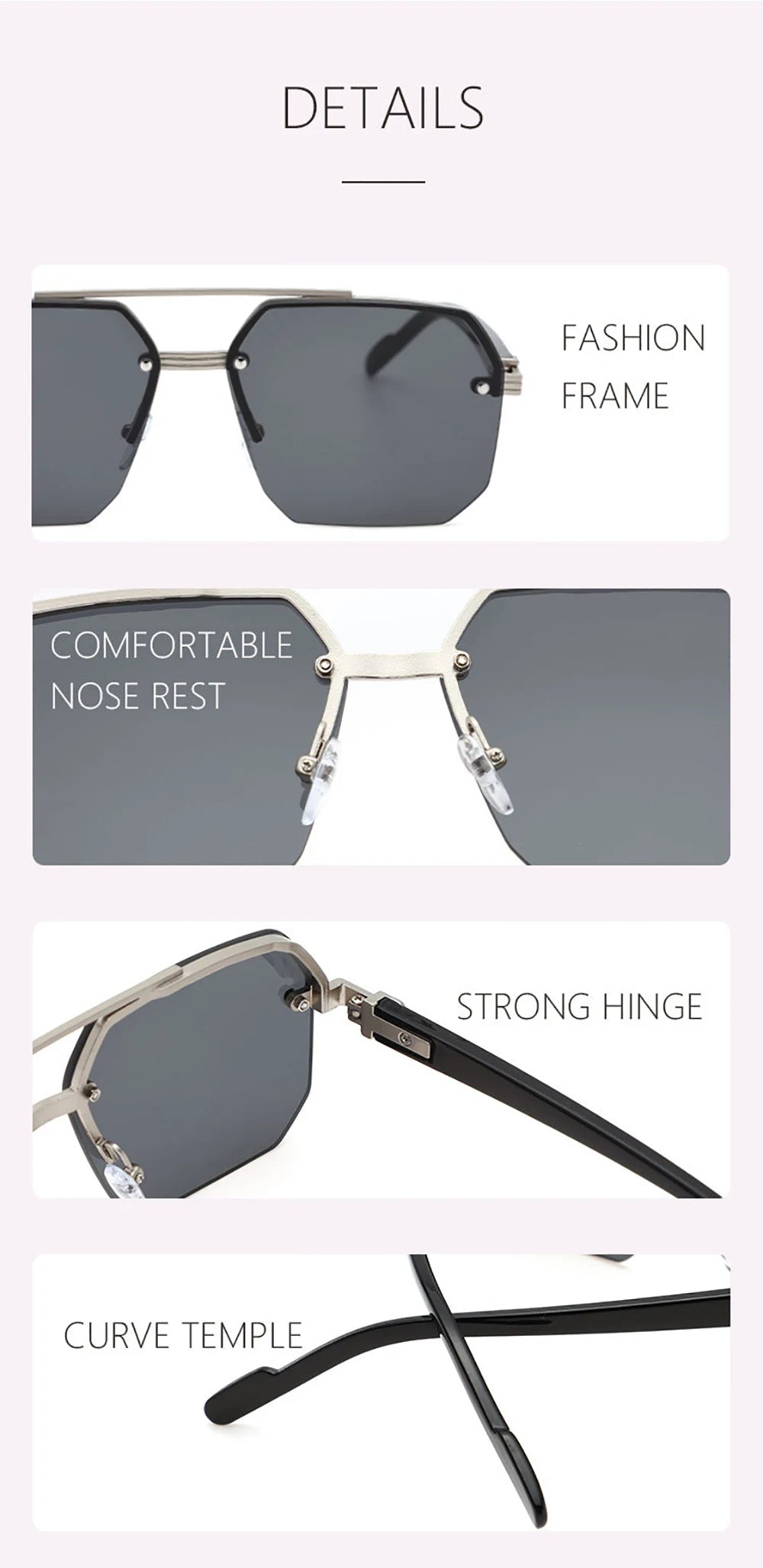 UV400 Square Sun Glasses For Both Male & Female