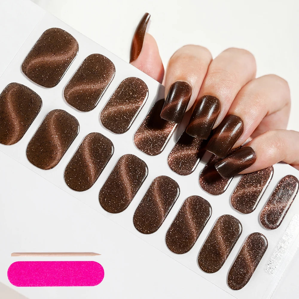 UV/LED Lamp Gel Nail Polish Wraps Long-Lasting Full Cover