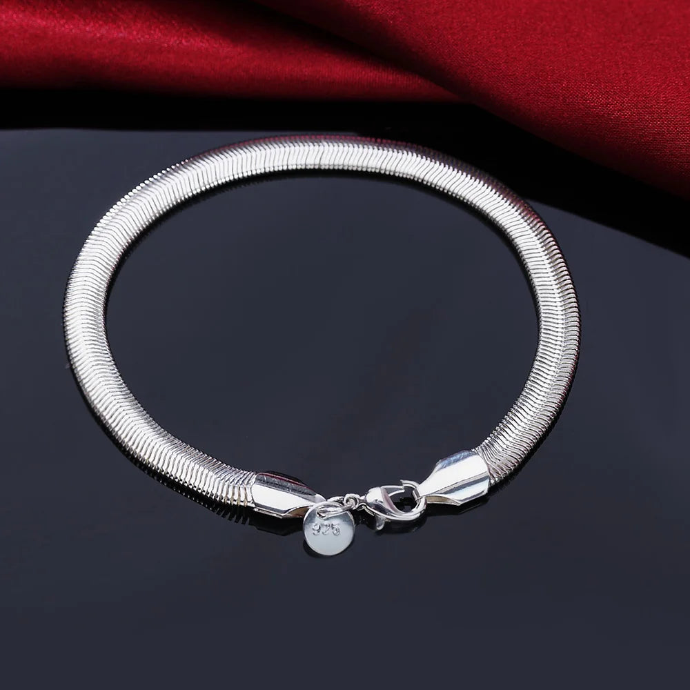 925 Sterling Silver Chain Bracelet for Women/Men