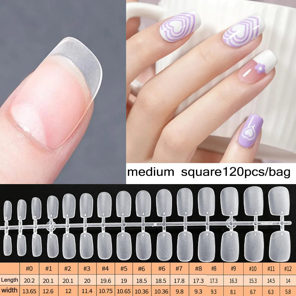 120pcs Transparent Press on Nails
