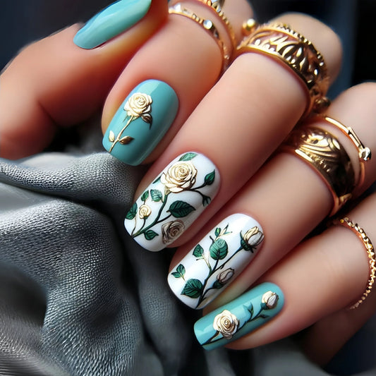 24pcs Press on Nails with Art