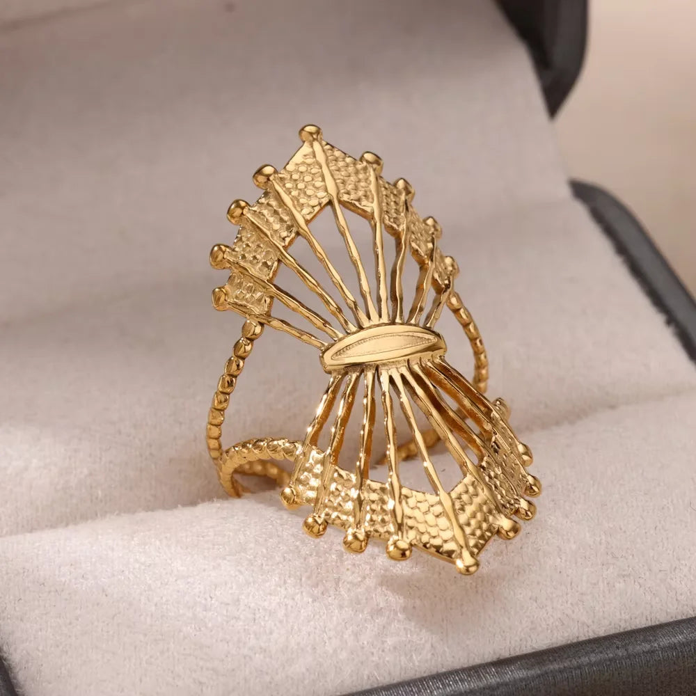Elegant Gold Stainless Steel Rings For Women