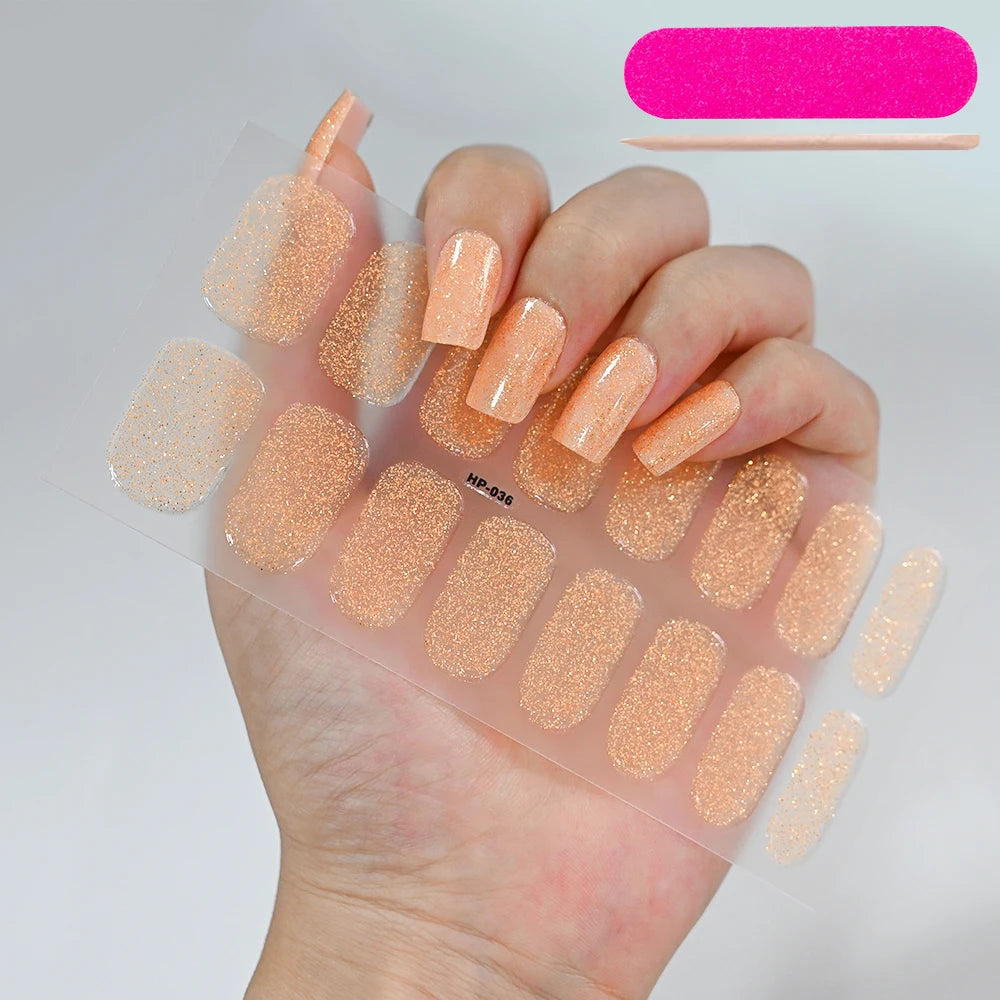 UV/LED Lamp Gel Nail Polish Wraps Long-Lasting Full Cover