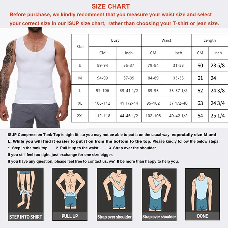 Men Tummy Shapewear Compression Shirt for Flat Belly