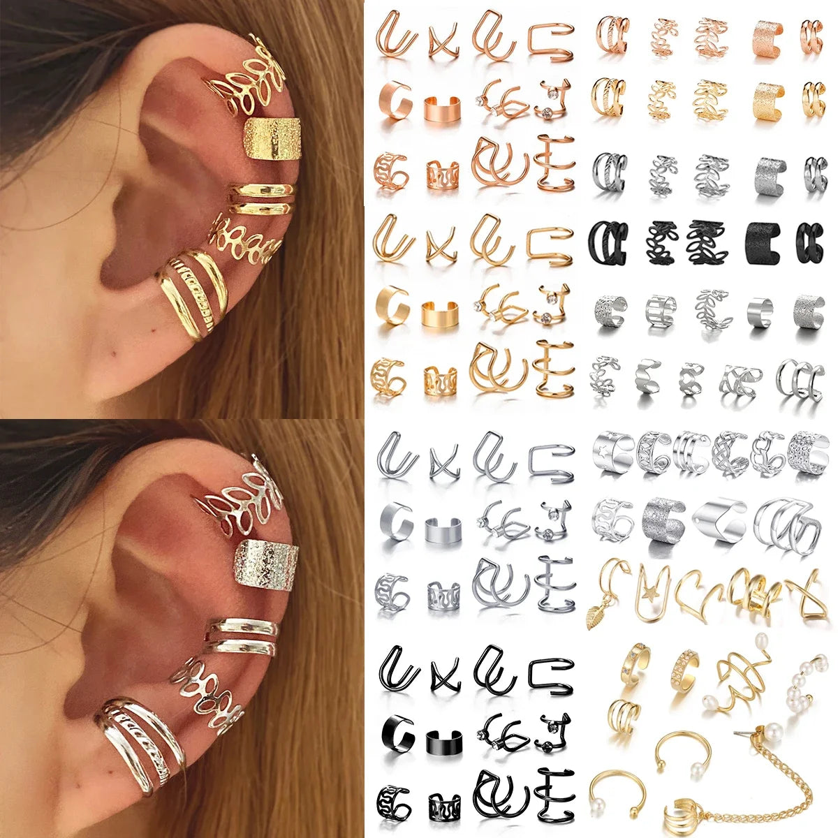 Ear Cuff, Non-Piercing Ear Clips Set
