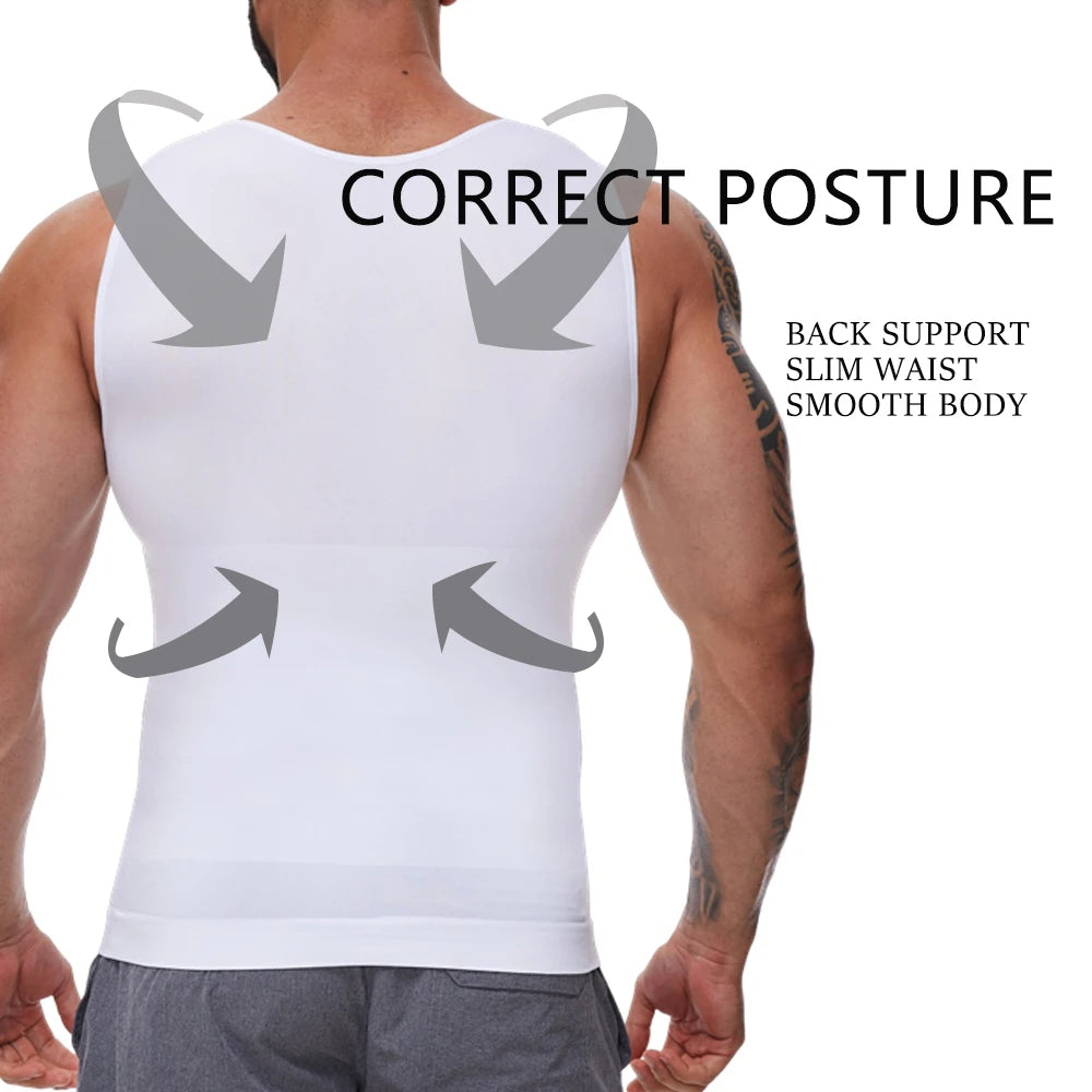 Men Tummy Shapewear Compression Shirt for Flat Belly