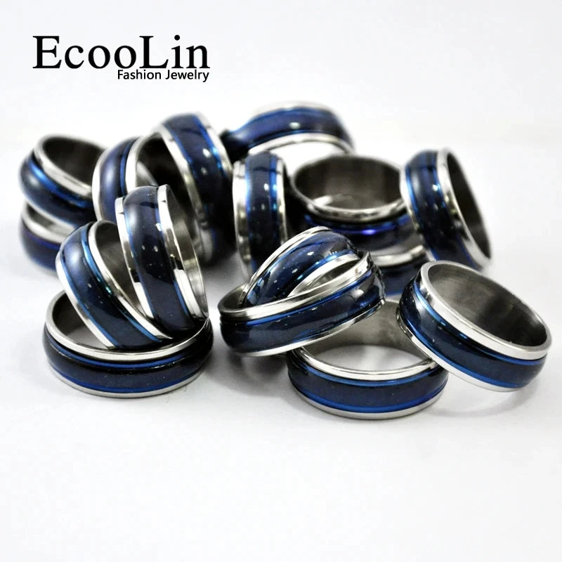 10Pcs Stainless Steel Mixed Pattern/Style Rings For Men/Women