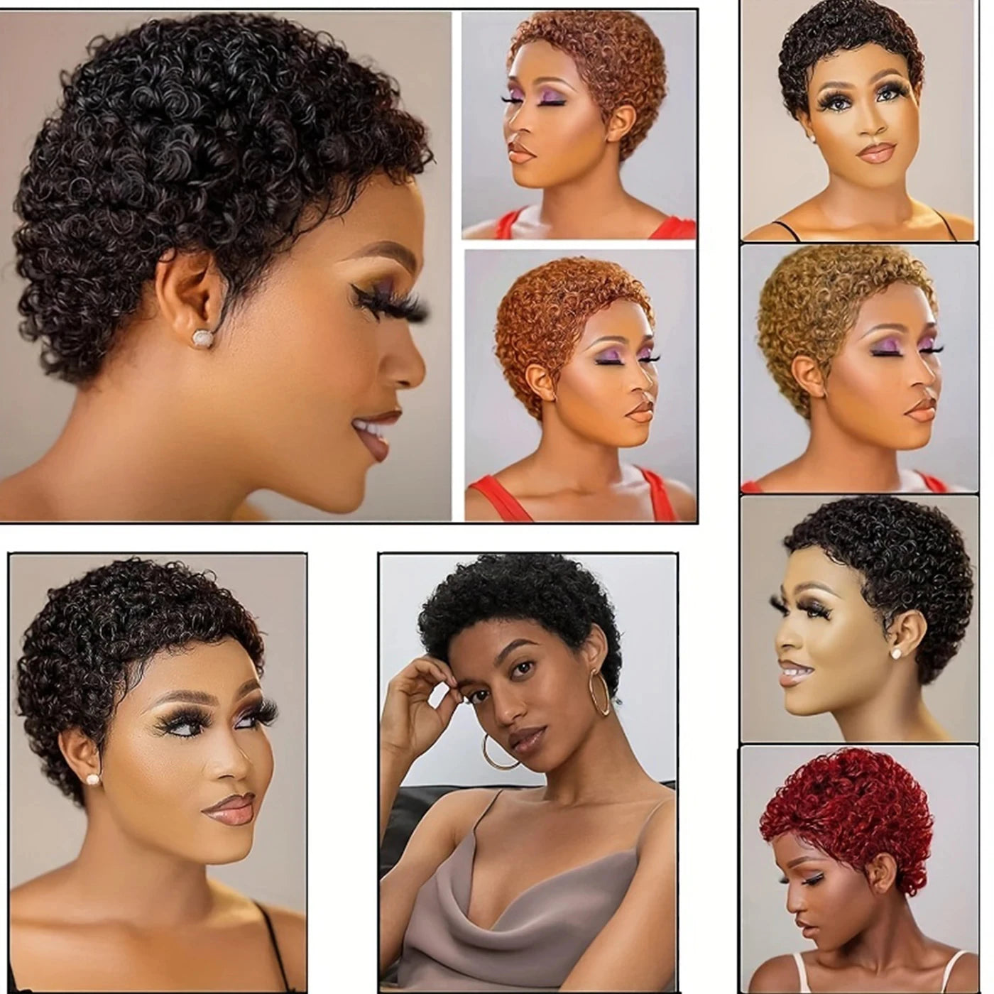 Short Curly Human Hair Wig