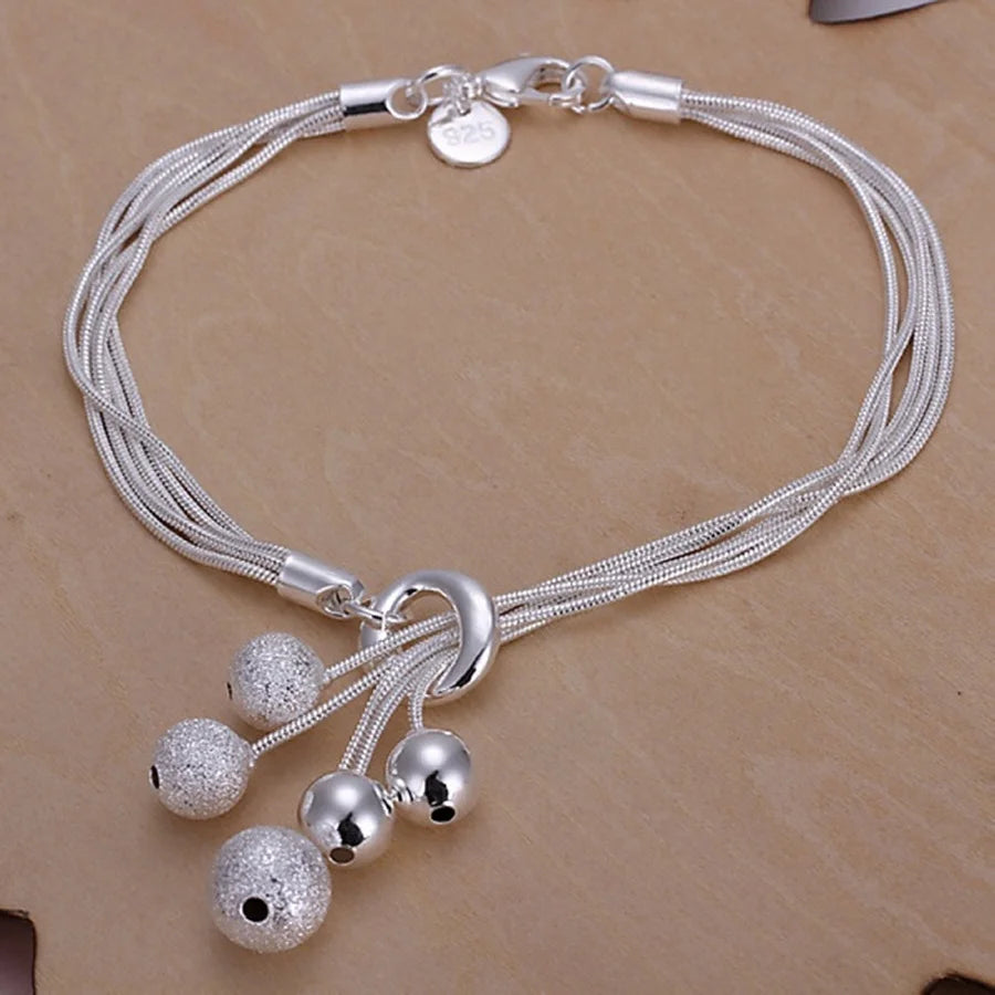 925 Sterling Silver Chain Bracelet for Women/Men