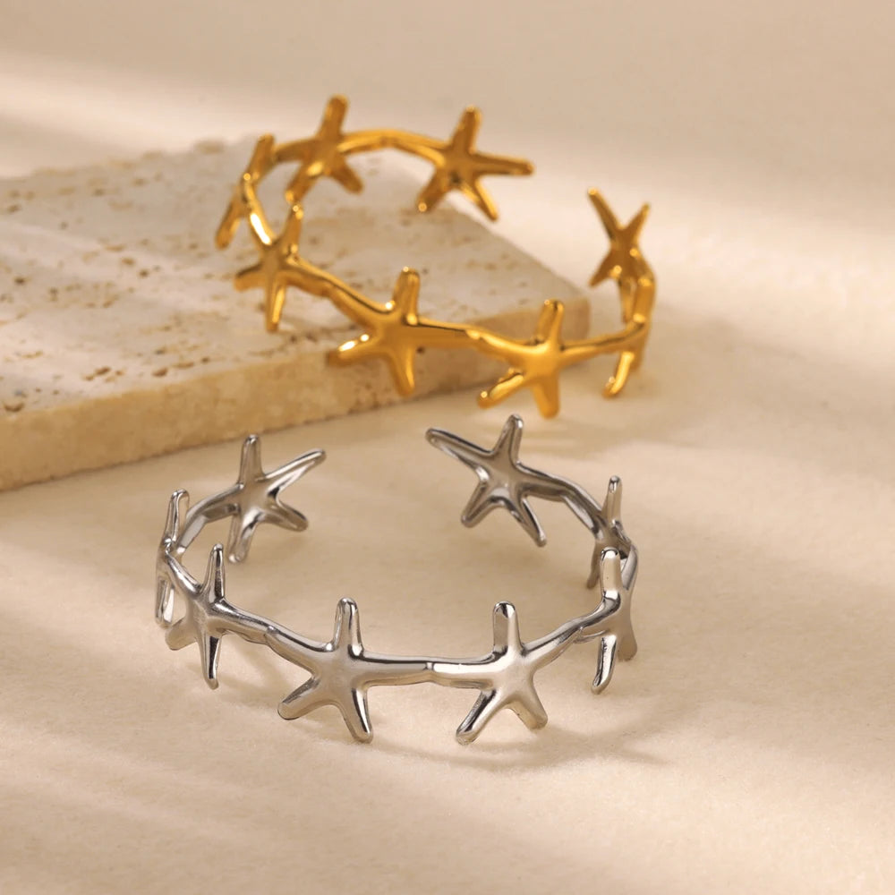 Stainless Steel Gold/Silver Cuff Bangles for Women