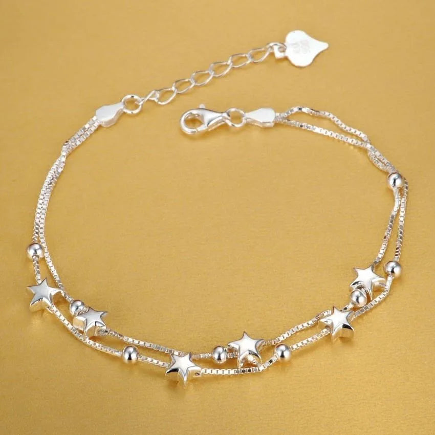 925 Sterling Silver Chain Bracelet for Women/Men