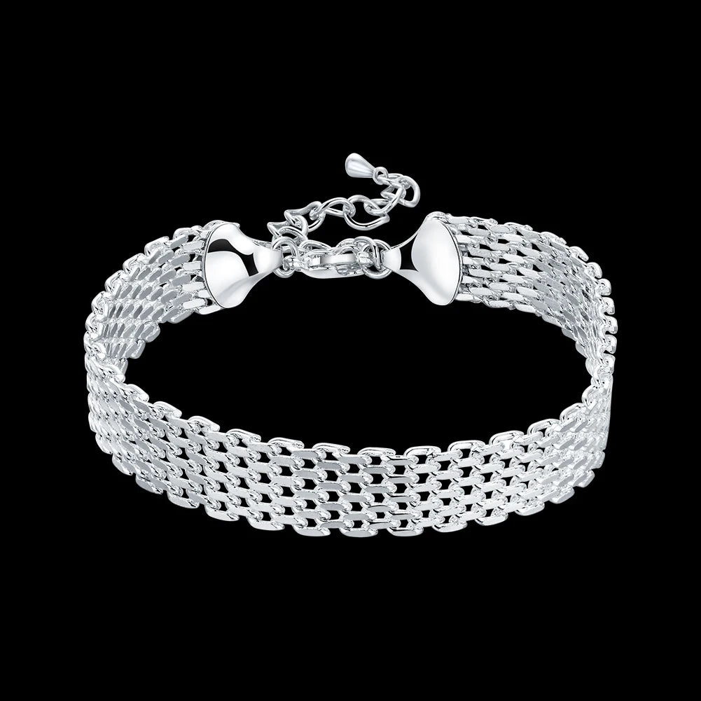 925 Sterling Silver Chain Bracelet for Women/Men