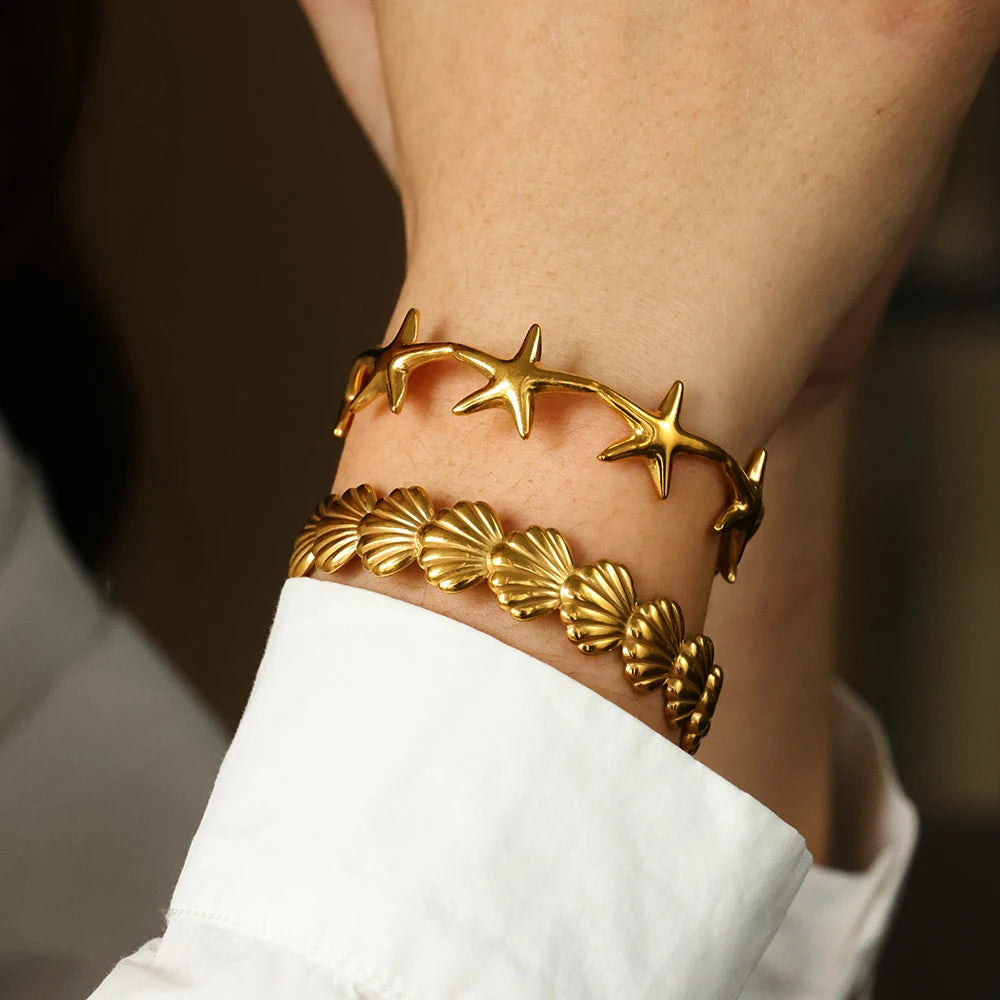 Stainless Steel Gold/Silver Cuff Bangles for Women