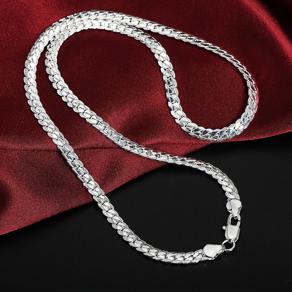 925 sterling Silver Necklace Chain For Woman/Men 20-60cm