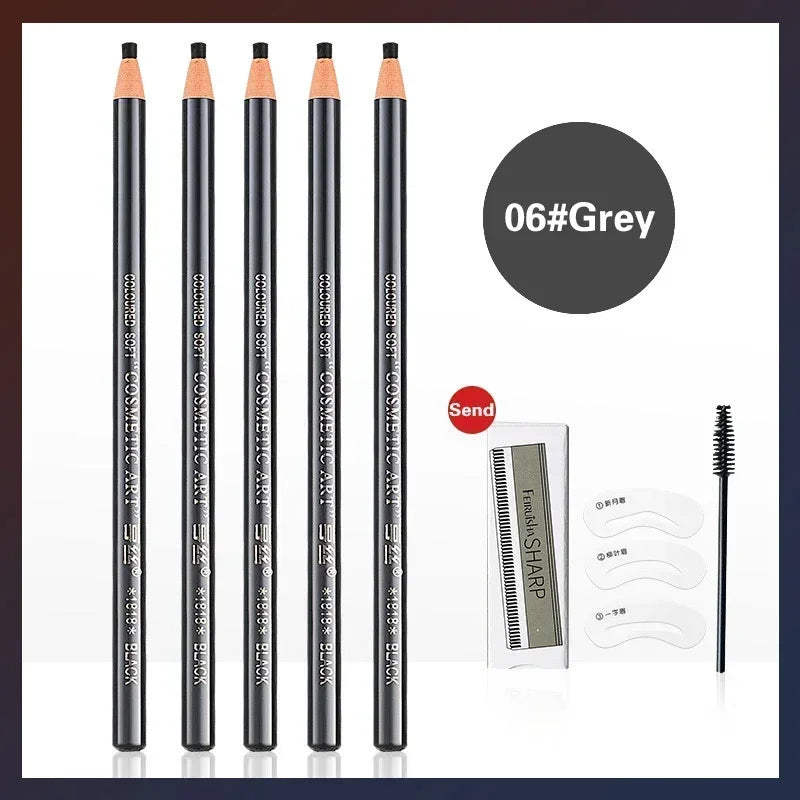5pcs Professional Microblading, Waterproof Eyebrow Pencil