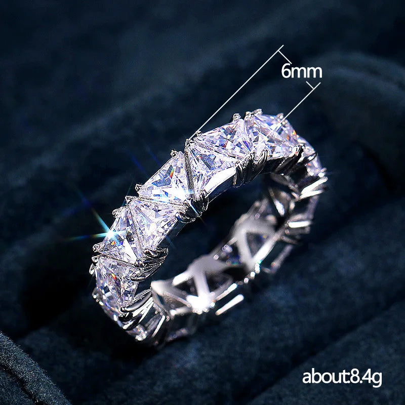 925 Sterling Silver with Aaa Zircon Crystal Engagement Ring for Women