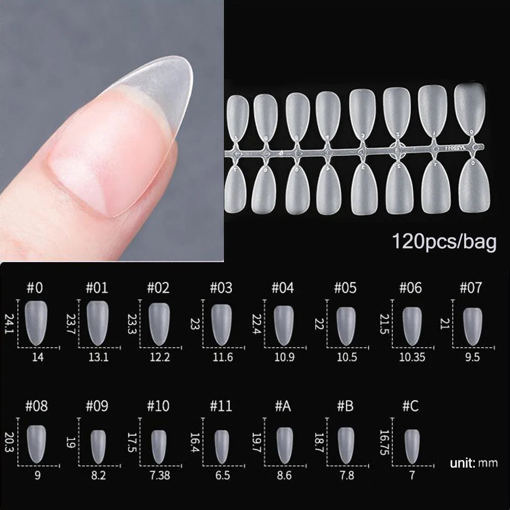 120pcs Transparent Press on Nails