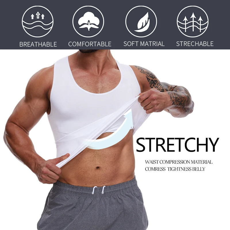 Men Tummy Shapewear Compression Shirt for Flat Belly