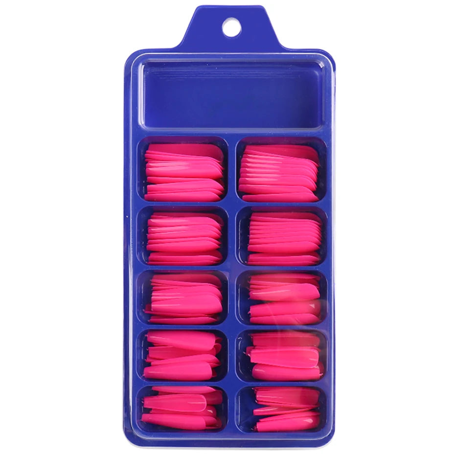 100pcs Press On Acrylic Coffin Extension Nails