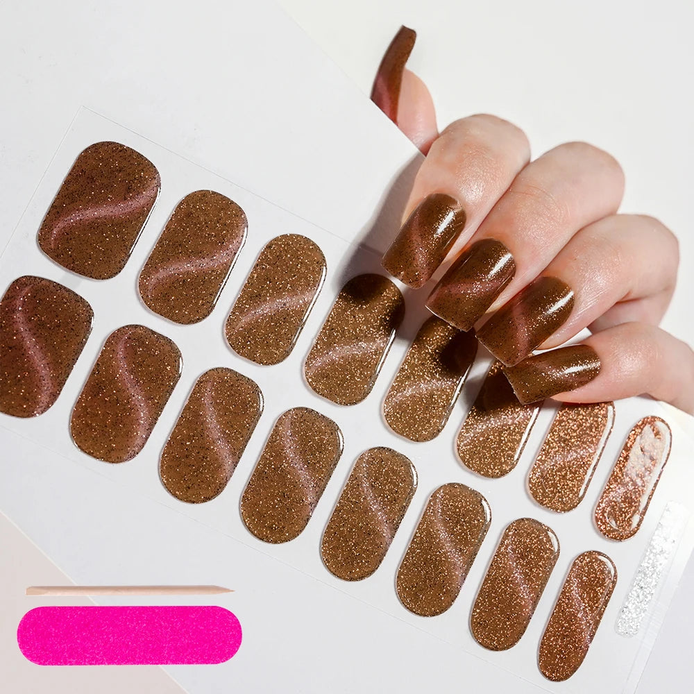 UV/LED Lamp Gel Nail Polish Wraps Long-Lasting Full Cover