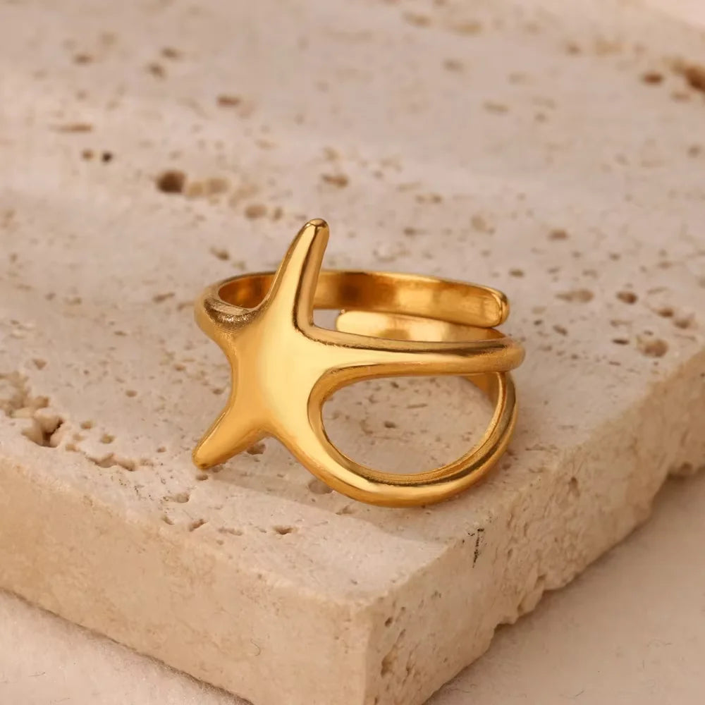 Elegant Gold Stainless Steel Rings For Women