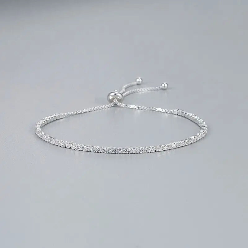 925 Sterling Silver Bracelet Crystal Chain for Women
