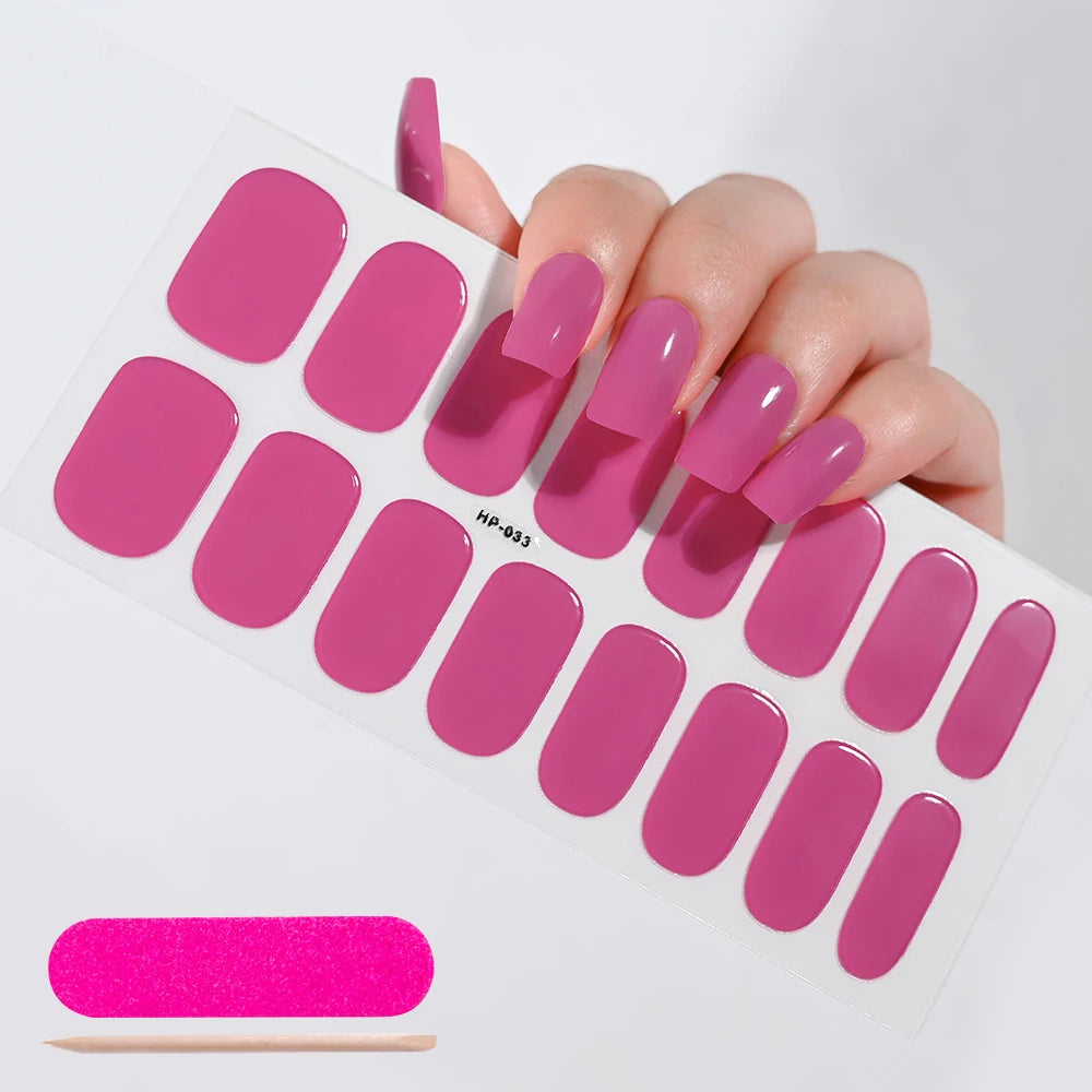 UV/LED Lamp Gel Nail Polish Wraps Long-Lasting Full Cover
