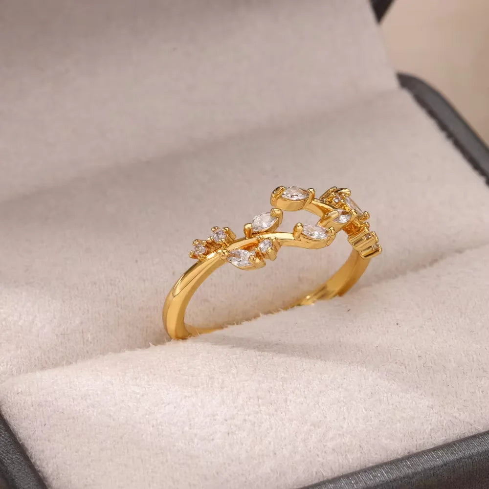 Elegant Gold Stainless Steel Rings For Women