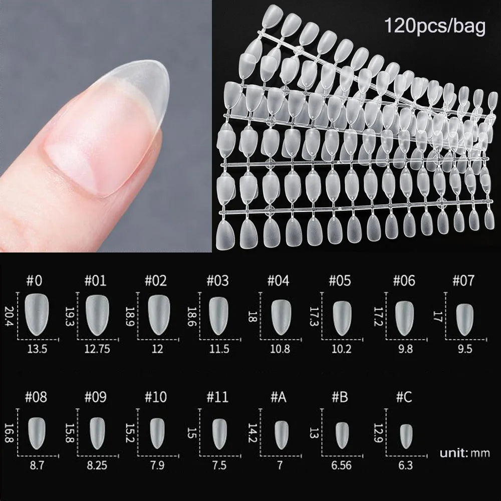 120pcs Transparent Press on Nails