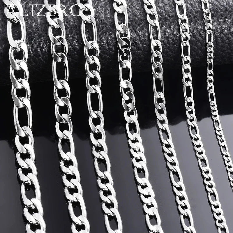 925 Sterling Long Silver Necklace with Clasp for Men & Women