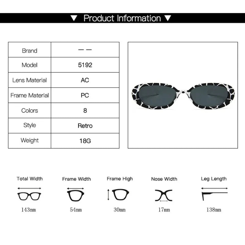 UV400 Vintage Oval Sunglasses For Women