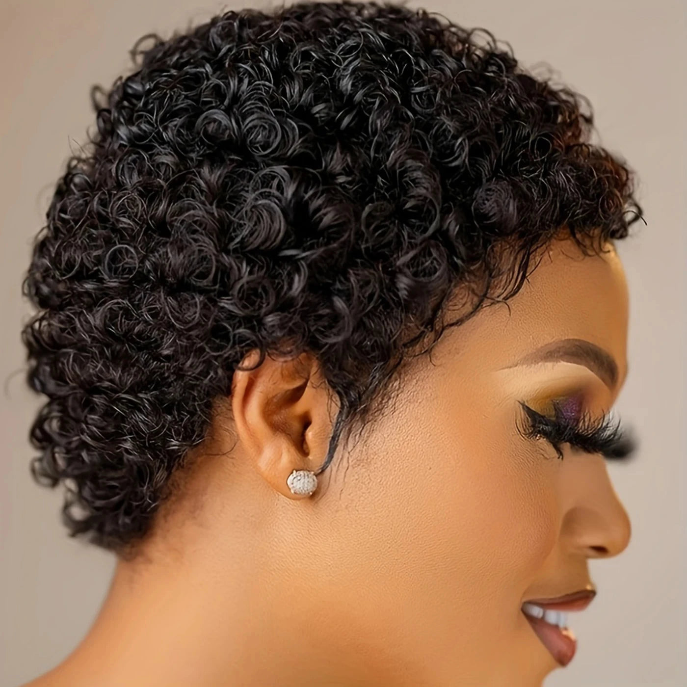 Short Curly Human Hair Wig