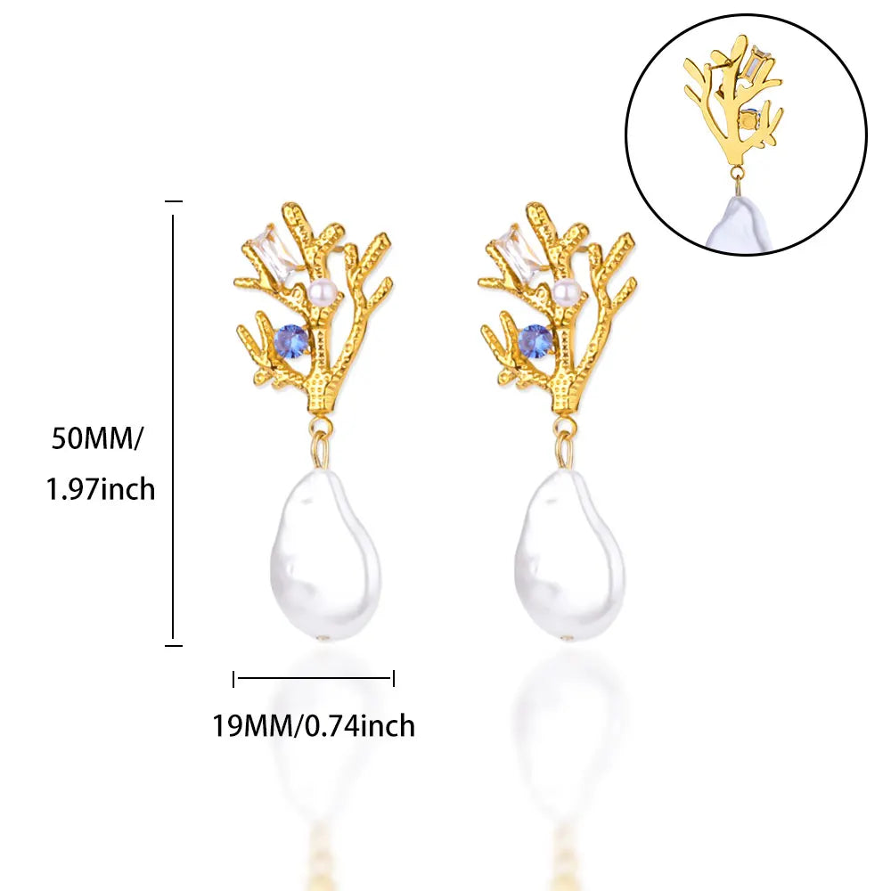 Stainless Steel Gold Color Plated Earrings