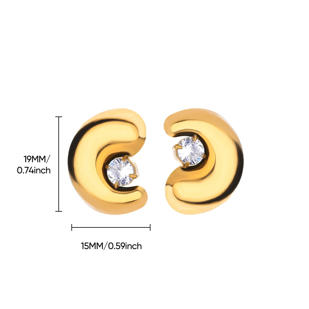 Stainless Steel Gold Color Plated Earrings