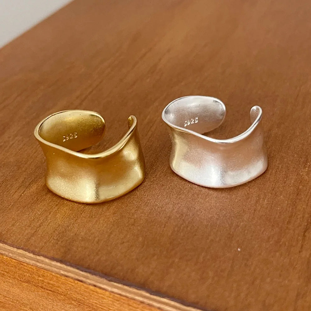Open Vintage Gold/Silver Wide Flat Rings