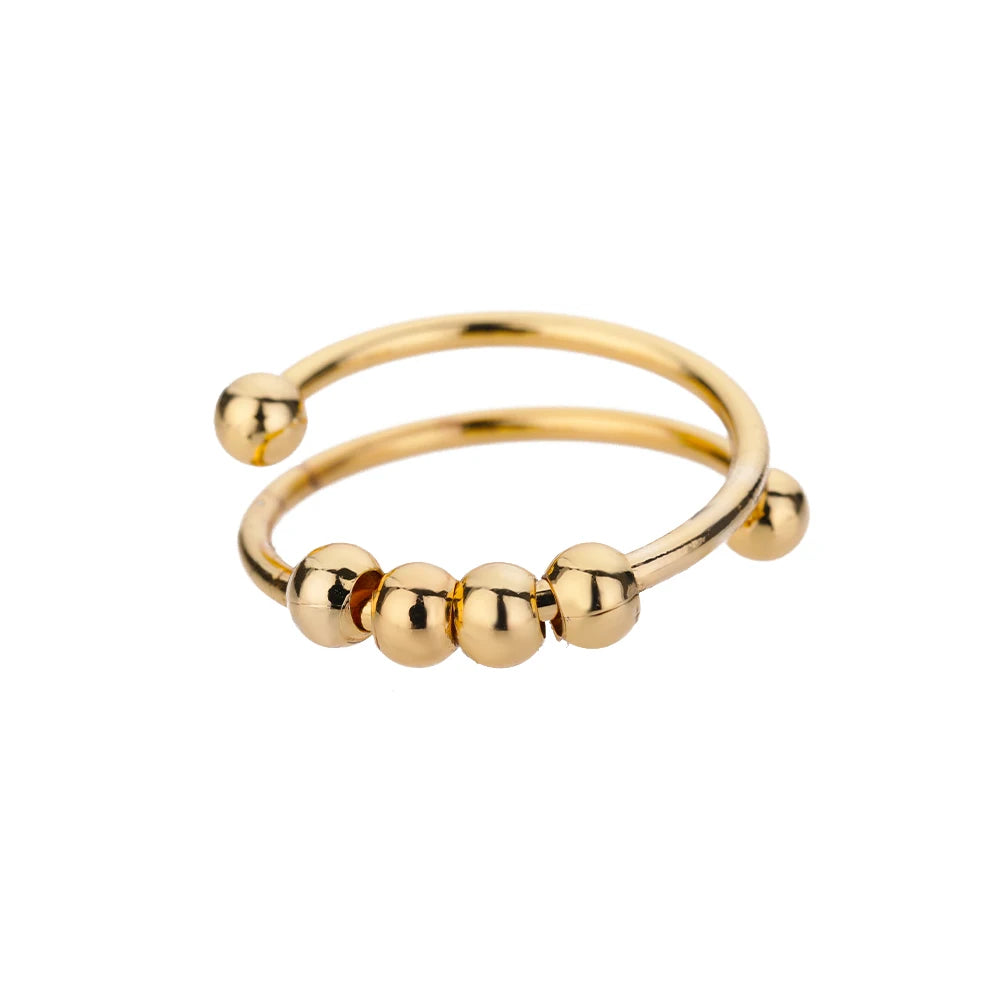 Gold Plated Adjustable Stainless Steel Rings For Women