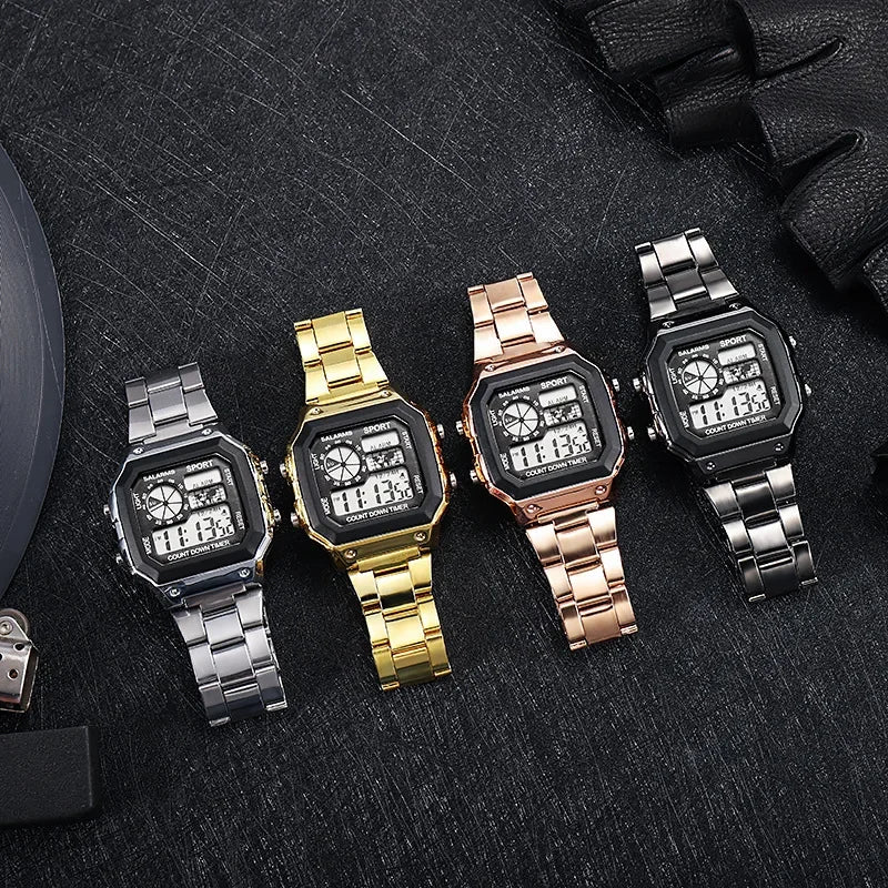 Stainless Steel Waterproof, Electronic Watch for Men