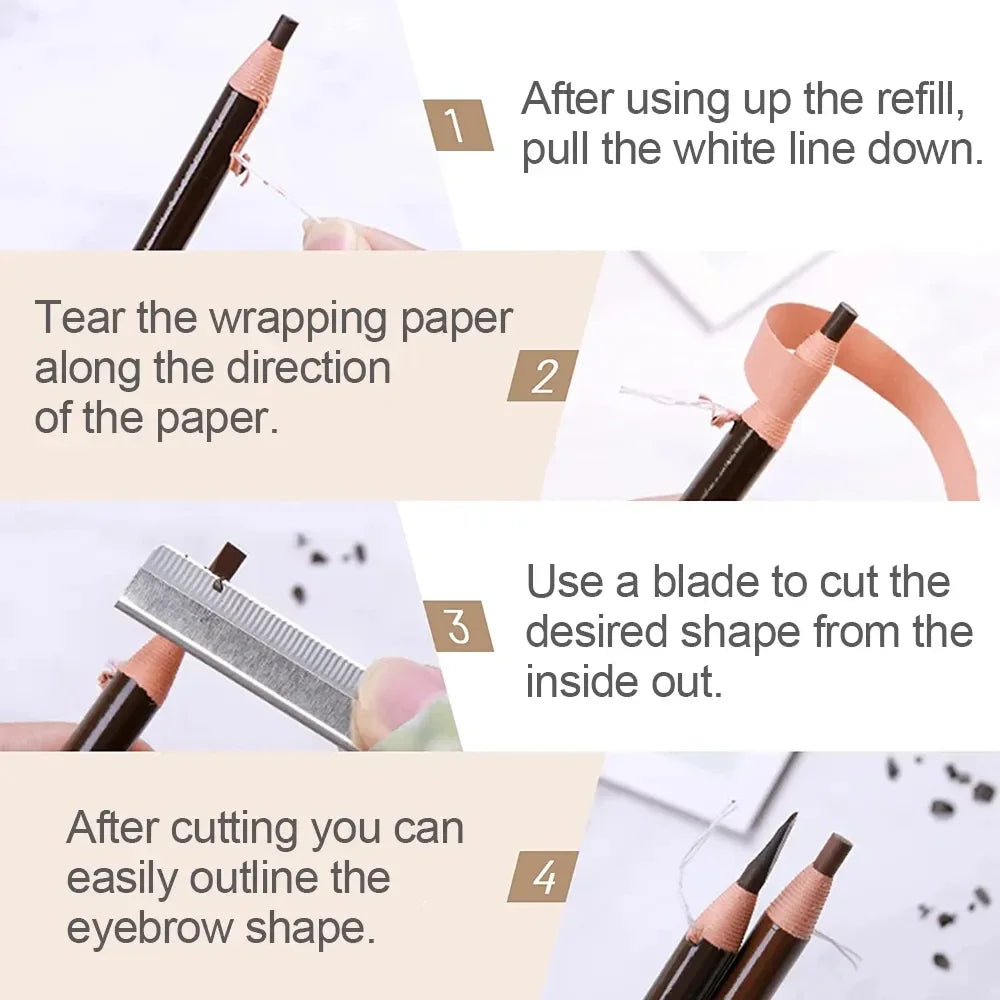 5pcs Professional Microblading, Waterproof Eyebrow Pencil