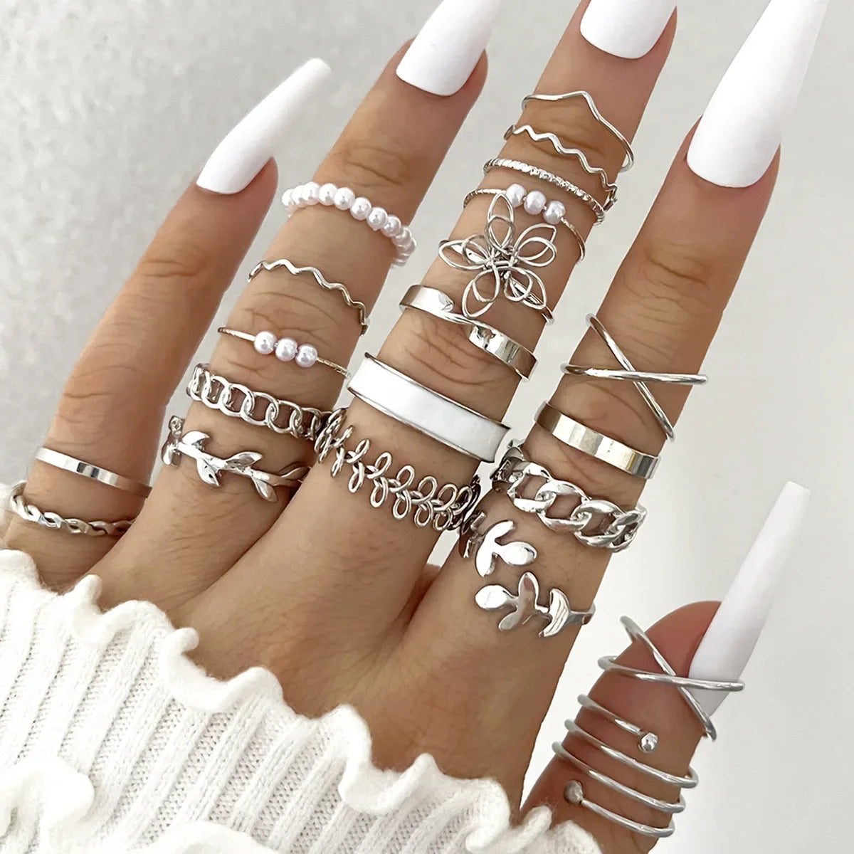 Bohemian Geometric Knuckle Rings Set For Women/Girls