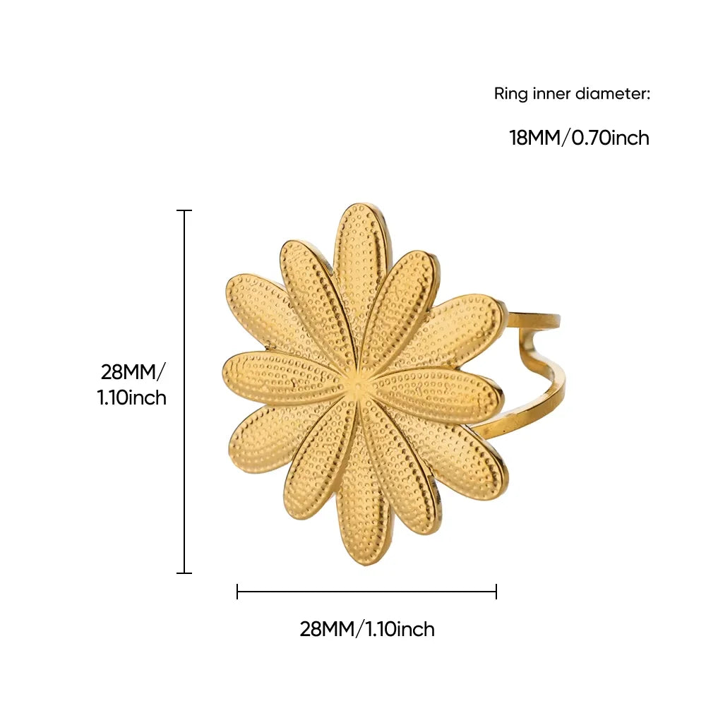 Elegant Gold Stainless Steel Rings For Women