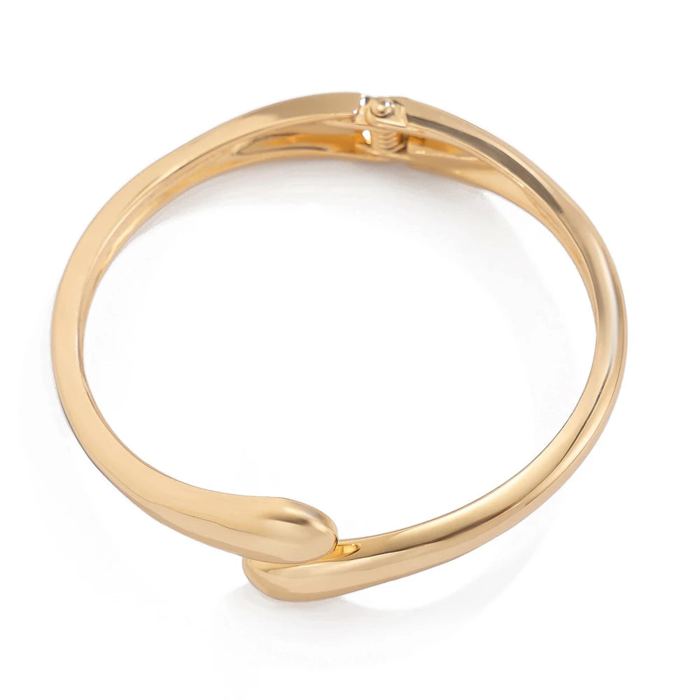 Gold and Silver Color Chunky Waterdrop Open Wrist Bracelet For Women