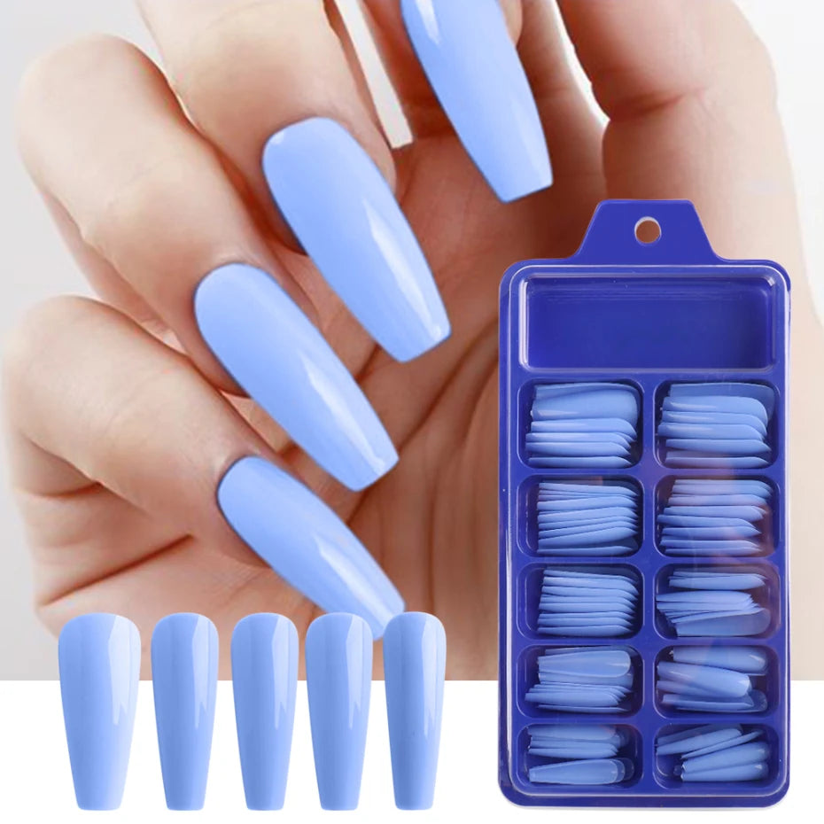 100pcs Press On Acrylic Coffin Extension Nails