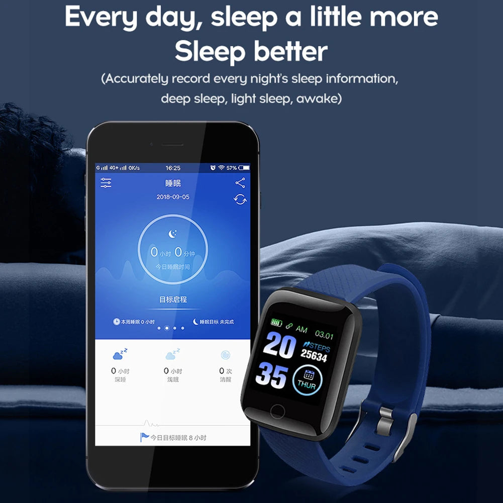 116 Plus Smart Watch Fitness Tracker Heart Rate Monitor